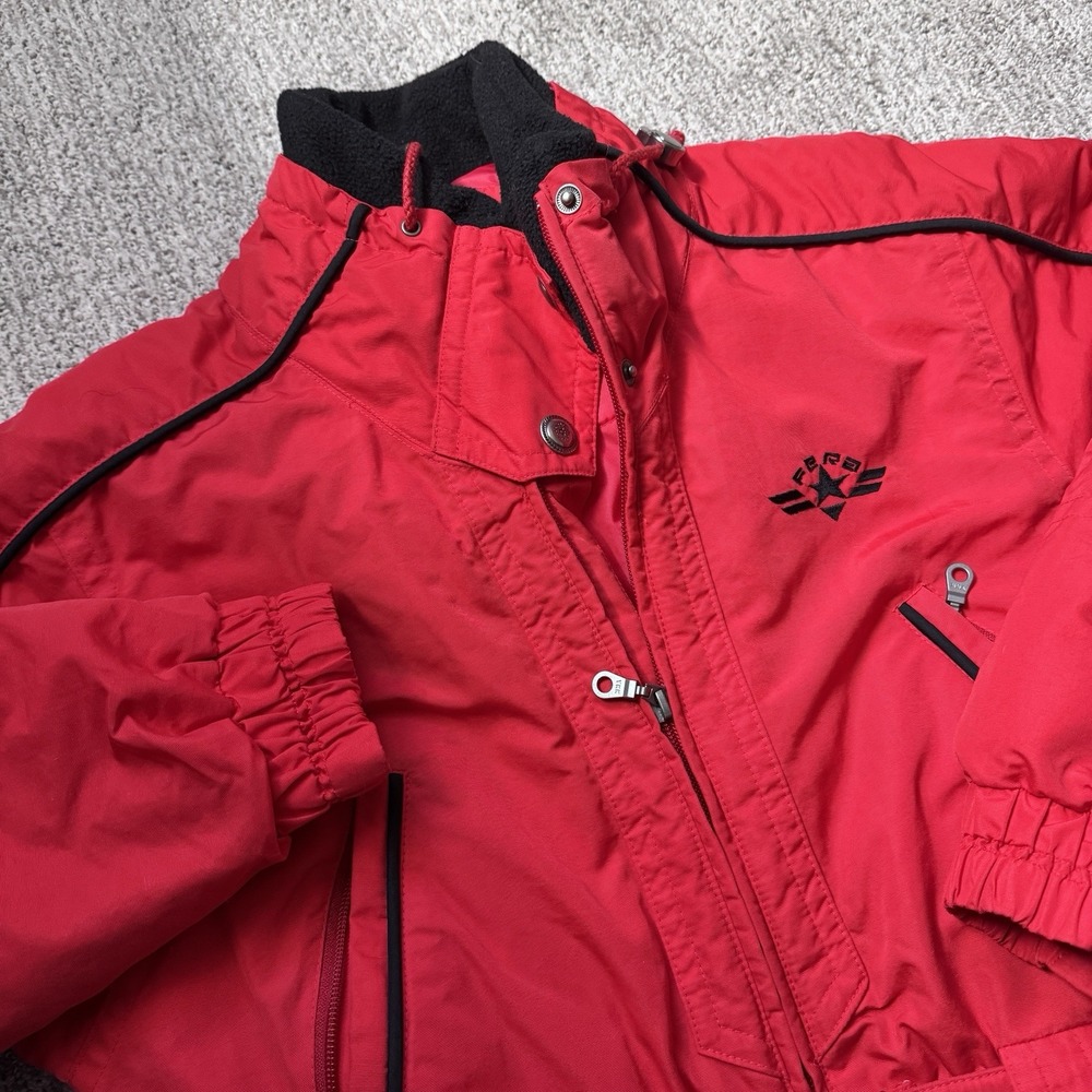 Vintage Fera Ski Suit Snowsuit Red‎ Black Women Size 8